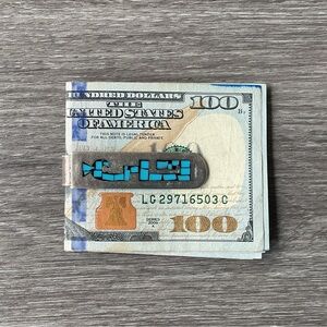 Silver & Turquoise Money Clip
